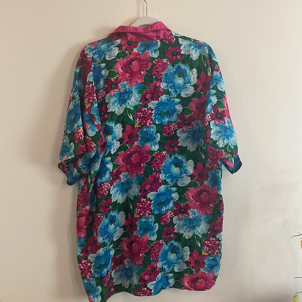 Victoria’s Secret Gold Label Floral Nightgown Night Shirt Satin Vintage M/L - Picture 4 of 6
